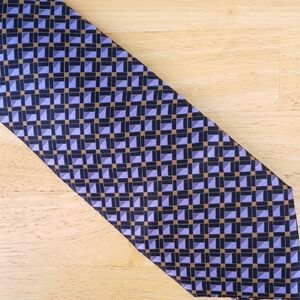 Tino Cosma Elegant Checkered *PRINT* Tie - Black and Purple